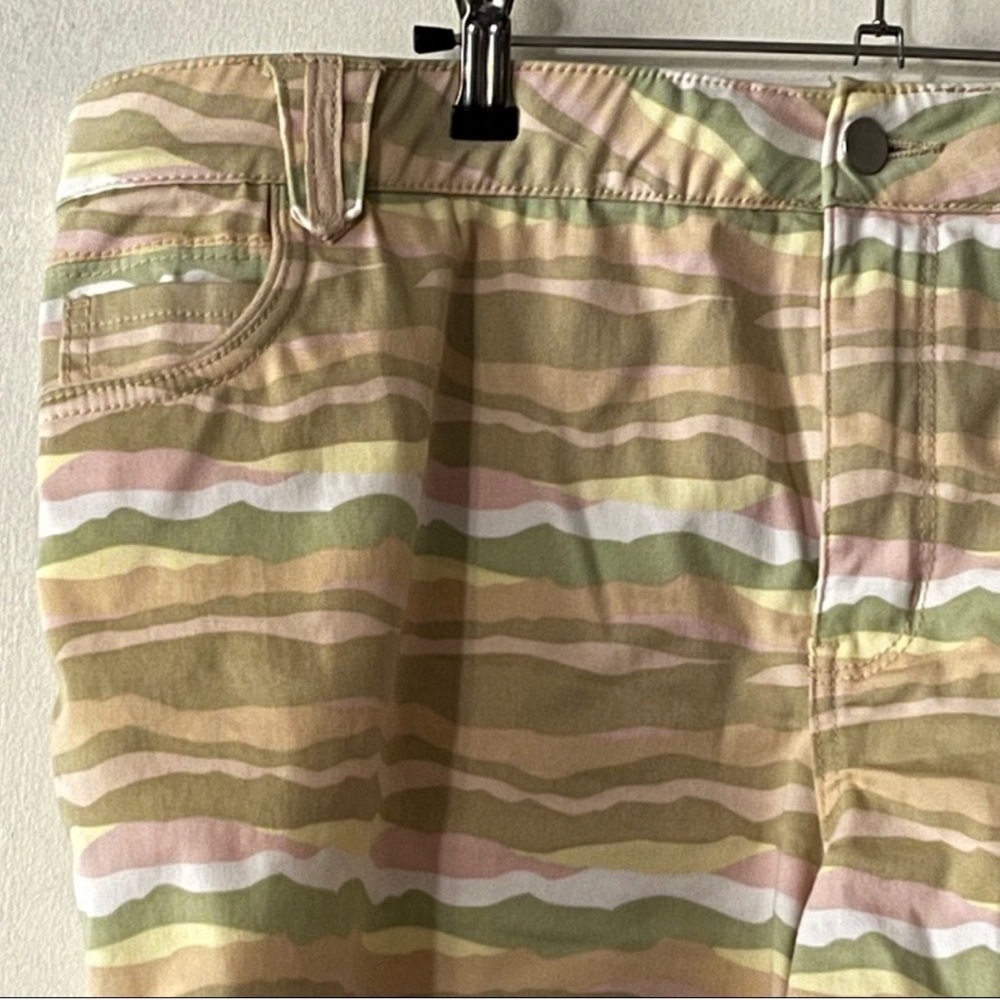 Versona Multicolor Striped High Rise Cotton Stretch Shorts XXL - Picture 5 of 8